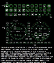 Load image into Gallery viewer, BUNDLE SET - SEPARATE REPLACEMENT OVEN TEMPERATURE NUMBERS AND 36 OVEN SYMBOL STICKERS DECALS