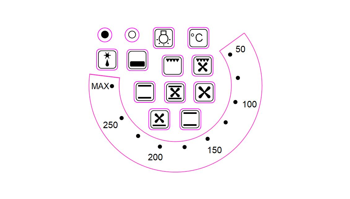50250 TEMPERATURE NUMBERS WITH 13 OVEN SYMBOL STICKERS Stove Stickers