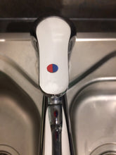 Load image into Gallery viewer, 24 Red and Blue Half Moon Tap Faucet Hot and Cold Flat Vinyl Stickers