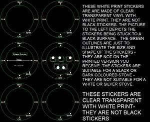 AMERICAN STYLE COOKTOP DECALS WITH OFF AT BOTTOM w5cg3625xb