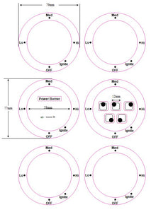 AMERICAN STYLE COOKTOP DECALS WITH OFF AT BOTTOM w5cg3625xb