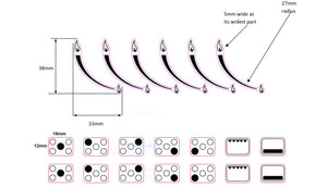 BUNDLE SET - DOUBLE SET OF 5 RING HOB BURNER INDICATOR STICKERS + SET OF 6 GAS FLAME HOB STICKERS