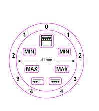 Load image into Gallery viewer, GRILL GRADIENT DIAL 0-4 LEFT AND RIGHT WITH 44MM INNER DIAMETER + 7 SYMBOLS