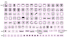 Load image into Gallery viewer, 119 ASSORTED OVEN SYMBOLS FOR STOVES, OVENS AND RANGES