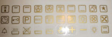 Load image into Gallery viewer, GOLD OR WHITE 30 ASSORTED OVEN SYMBOLS FOR STOVES, OVENS AND RANGES