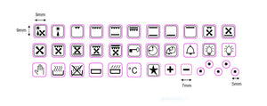 36 ASSORTED OVEN SYMBOLS FOR STOVES, OVENS AND RANGES