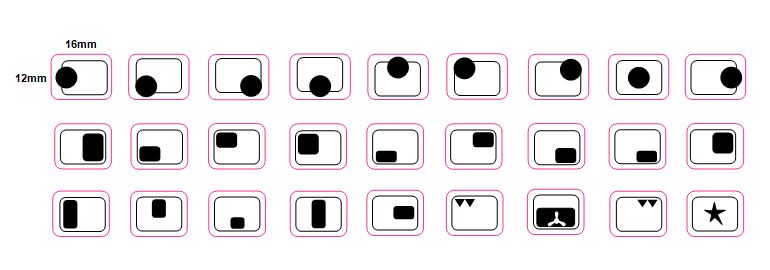 4, 5, 6, 7, 8 & 9 RING HOB COOKERTOP MARKINGS - MULTI FUNCTION