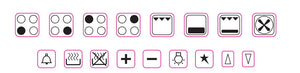 4 RING HOB COOKER TOP STICKERS WITH 14 SYMBOLS