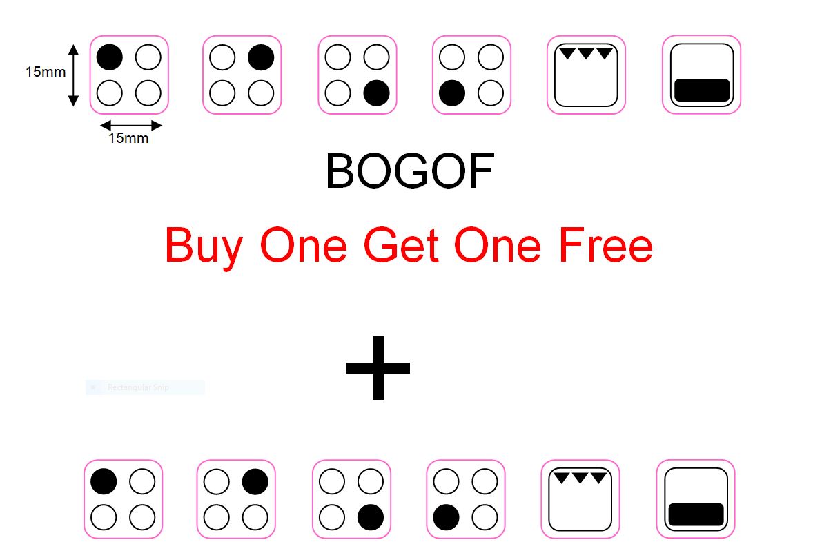 Bogof Sticker 4 RING HOB MARKINGS SINGLE SET - BOGOF - We will upgrade to a double s ...