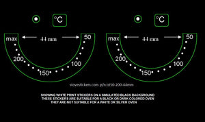 50-200 OVEN TEMPERATURE MARKINGS