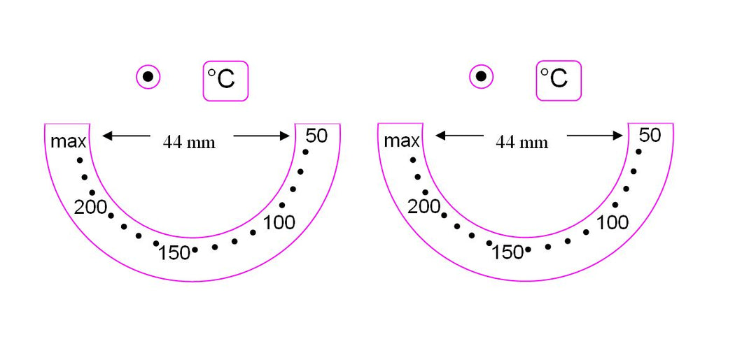 50-200 OVEN TEMPERATURE MARKINGS