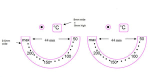 50-200 OVEN TEMPERATURE MARKINGS