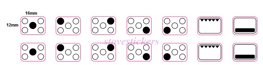 5 RING HOB MARKINGS DOUBLE SET