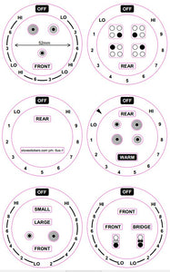 AMERICAN COOKER SET OF 6 DIALS + 4 RING COOKTOP STICKER MARKINGS