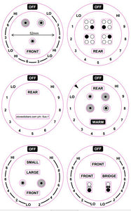 AMERICAN COOKER SET OF 6 DIALS + 4 RING COOKTOP STICKER MARKINGS