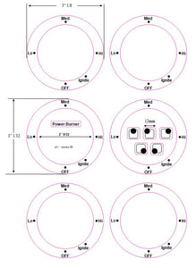 AMERICAN STYLE COOKTOP DECALS WITH OFF AT BOTTOM w5cg3625xb