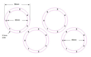 STOVE COOKER HOB DIAL KNOB NUMBERS STICKERS WITH LEFT FACING ZERO with numbers 1-6 anti clockwise