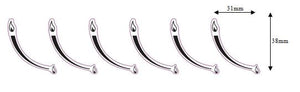 Set of 6 gas flame indicating hob cooker stove sticker decals CLOCKWISE
