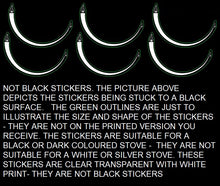 Load image into Gallery viewer, GAS STOVE FLAME SYMBOLS 50mm DIAMETER CLOCKWISE