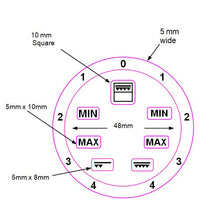 Load image into Gallery viewer, GRILL GRADIENT DIAL 0-4 LEFT AND RIGHT WITH 48MM INNER DIAMETER + 7 SYMBOLS