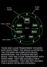 Load image into Gallery viewer, GRILL GRADIENT DIAL 0-4 LEFT AND RIGHT WITH 48MM INNER DIAMETER + 7 SYMBOLS