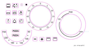 TEMPERATURE DIAL, TIMER DIAL, GRADIENT DIAL WITH 16 SYMBOLS