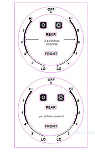 2 DIALS X HI-8-6-4-2 LO - LO-2-4-6-8-HI FOR AN AMERICAN STYLE COOKTOP