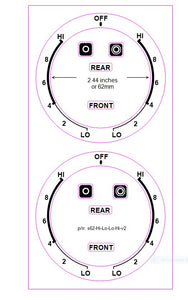 2 DIALS X HI-8-6-4-2 LO - LO-2-4-6-8-HI FOR AN AMERICAN STYLE COOKTOP