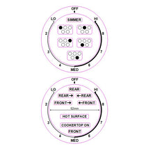 Load image into Gallery viewer, 2 DIALS -  LO-MED-HI - anti clockwise FOR AN AMERICAN STYLE COOKTOP