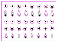 Load image into Gallery viewer, SET OF SMALL INDIVIDUAL COOKER TOP/HOB GAS FLAME STICKERS WITH ASSOCIATED STICKER SYMBOLS