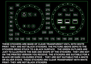 SEPARATE OVEN TEMPERATURE NUMBERS AND SYMBOLS WITH 44mm & 50mm CIRCLES