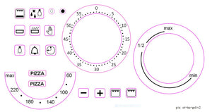 TEMPERATURE DIAL, TIMER DIAL, GRADIENT DIAL WITH 16 SYMBOLS