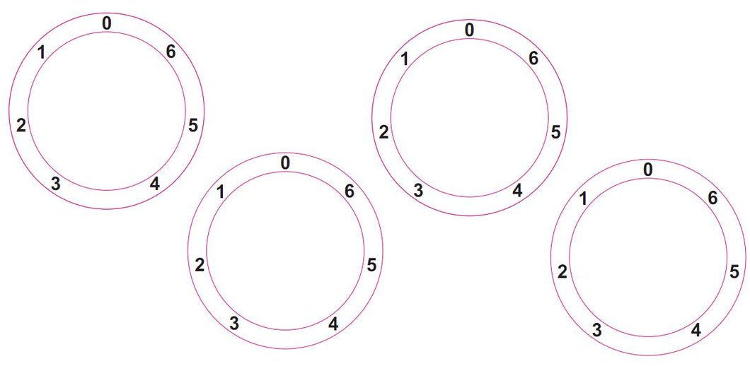 STOVE COOKER HOB DIAL KNOB NUMBERS STICKERS WITH ZERO AT TOP 0-6 ANTICLOCKWISE